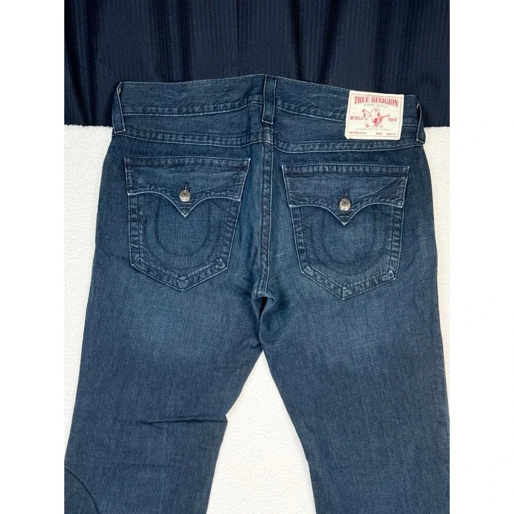 Vintage True Religion Jeans Mens 38 Fits 40x33.5 Blue Denim Straight Leg RICKY